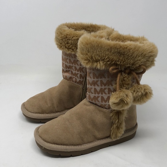 girls tan fur boots